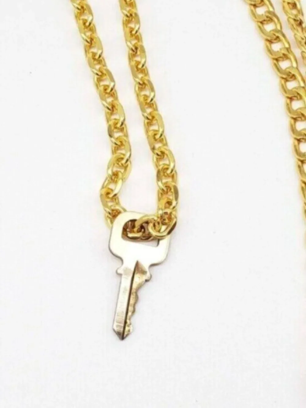 Authentic Louis Vuitton Lock & Key w/ 18k Gold Plated Chain Necklace - Picture 9 of 12